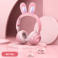 2022 New Wireless Earphones Rgb Rabbit Ears Headset With Mic Cute