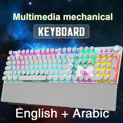 Game Mechanical Keyboard White Punk Keycap 104 Keys Computer Keyboard