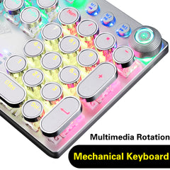 Game Mechanical Keyboard White Punk Keycap 104 Keys Computer Keyboard