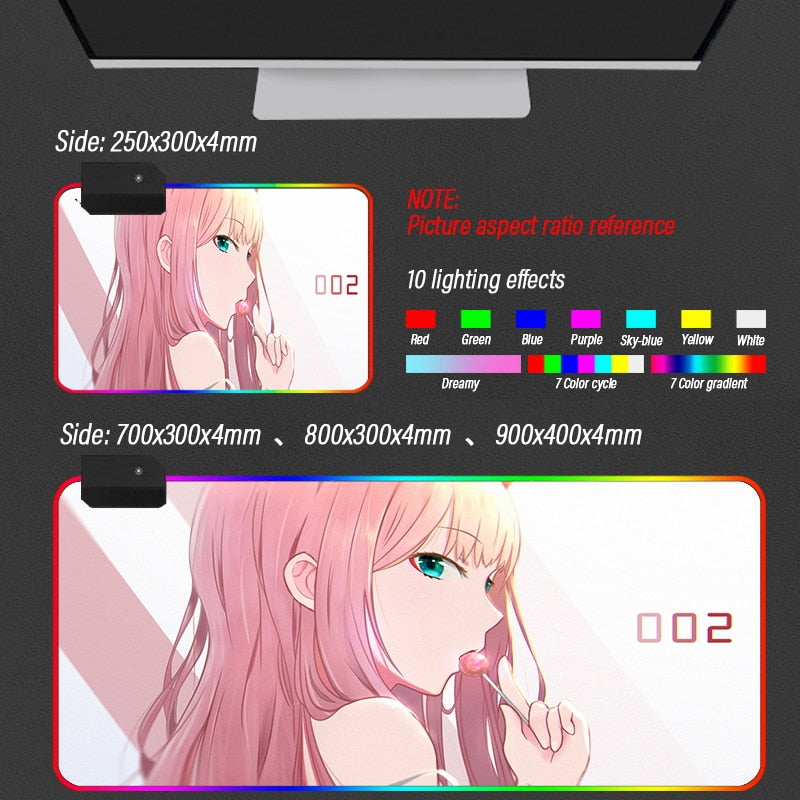 In The Franxx RGB Gaming Mouse Pad