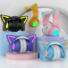 Rgb Cute Cat Wireless Headphones Girls Kids Gift Headset With