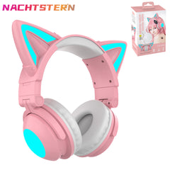 Rgb Cute Cat Wireless Headphones Girls Kids Gift Headset With