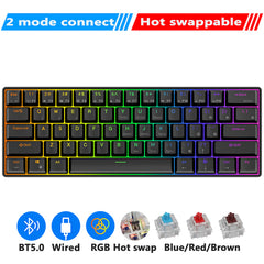 Rk61 Royal Kludge Wireless Mechanical Keyboard Tri-mode Bluetooth