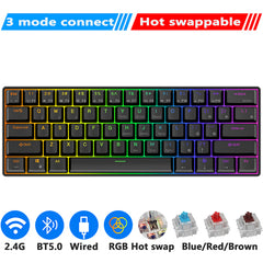 Rk61 Royal Kludge Wireless Mechanical Keyboard Tri-mode Bluetooth