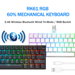 Rk61 Royal Kludge Wireless Mechanical Keyboard Tri-mode Bluetooth