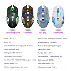 Wireless Mouse Charging Gaming Mouse Mute Backlit Mouse Mechanical