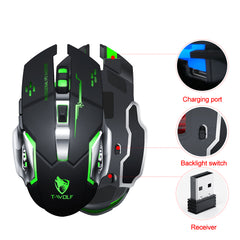 Wireless Mouse Charging Gaming Mouse Mute Backlit Mouse Mechanical