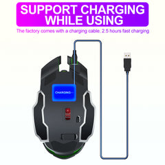 Wireless Mouse Charging Gaming Mouse Mute Backlit Mouse Mechanical